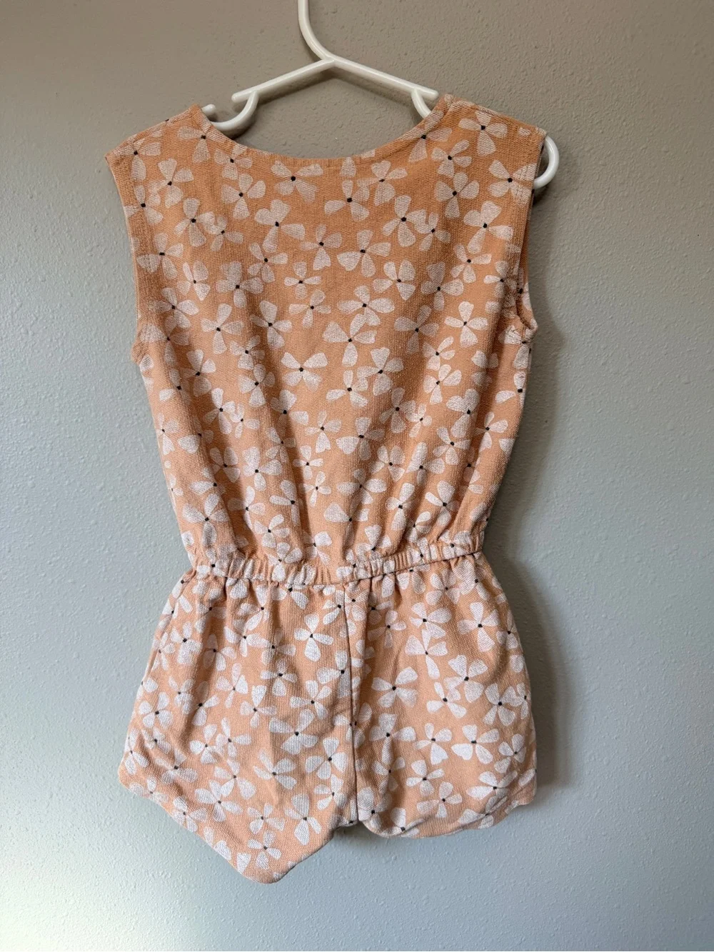 Rylee + Cru Peach and White Floral Romper